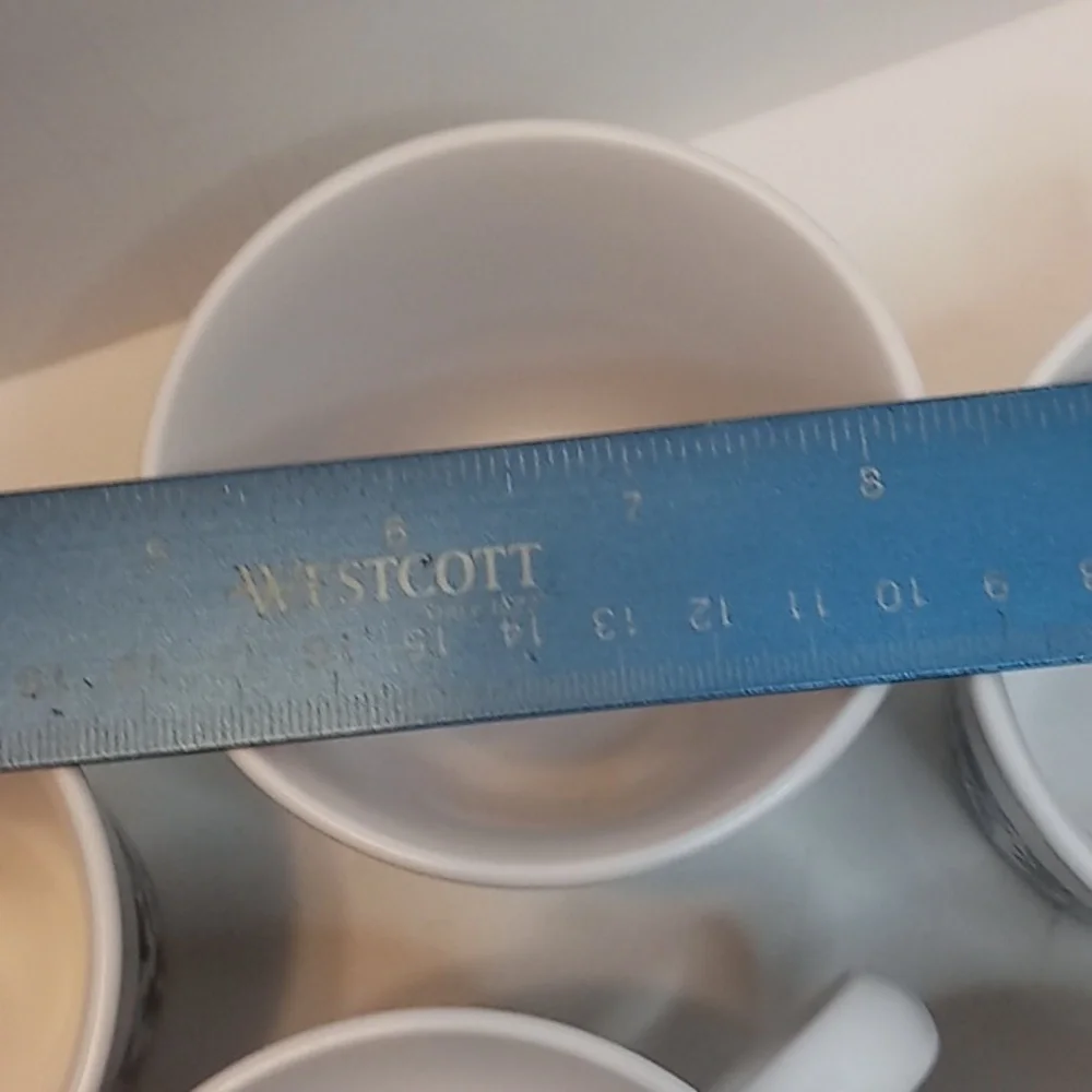 Vintage Noritake Blue Moon Pattern Porcelain Coffee Mugs / Tea Cups Set Of 8
